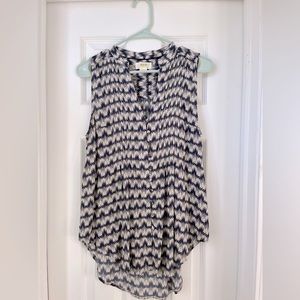 Maeve (Anthropologie) tunic top, blue ikat, small